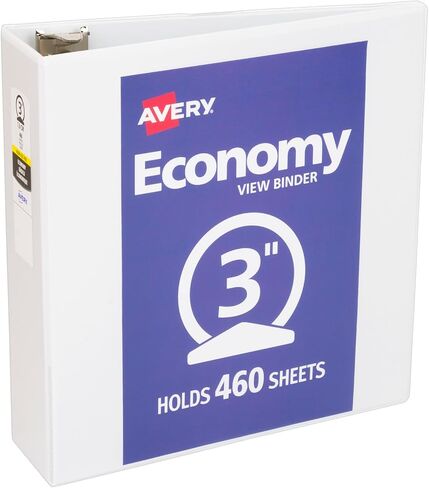 ملف Avery Economy View 3 حلقات، حلقات دائرية 3 بوصة، 1 مجلد أبيض (05800) in Saudi Arabia