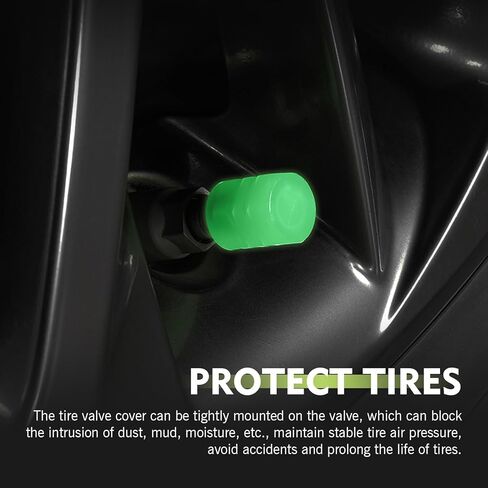 20 PCS Fluorescent Tire Valve Stem Caps, Glowing Tire Valve Caps, Luminous Wheel Valve Covers, Universal for Cars, Trucks, Bikes, Motorcycles, Bicycles (Multicolored) in Saudi Arabia
