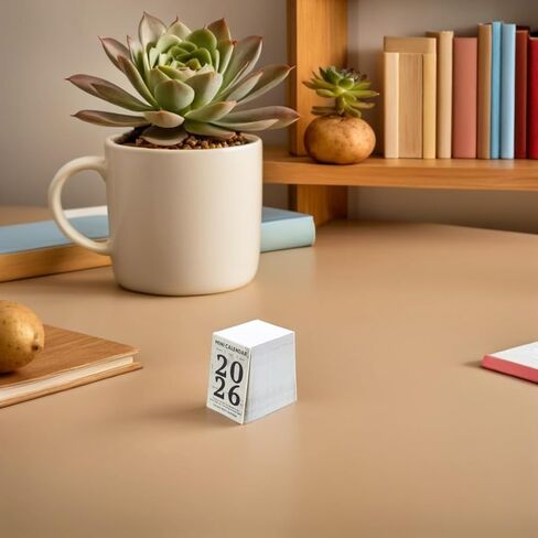 Mini Tear off Daily Calendar 2026 Compact Small Planner with Retro Minimalist Design for Desk Schedule Planning and Countdown Tracking in Saudi Arabia