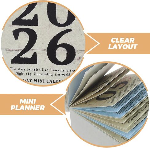 Mini Tear off Daily Calendar 2026 Compact Small Planner with Retro Minimalist Design for Desk Schedule Planning and Countdown Tracking in Saudi Arabia
