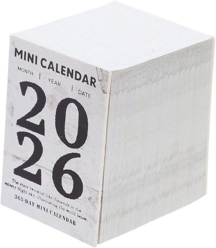 Mini Tear off Daily Calendar 2026 Compact Small Planner with Retro Minimalist Design for Desk Schedule Planning and Countdown Tracking in Saudi Arabia