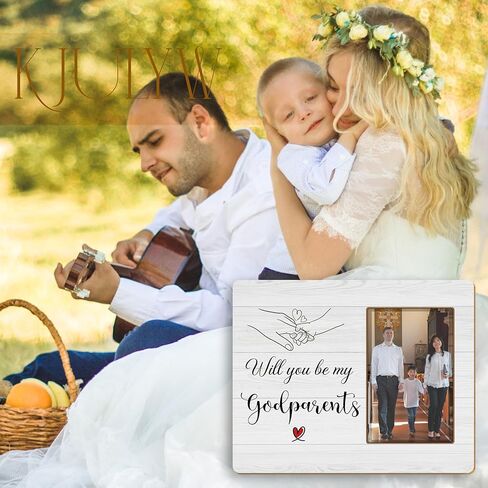 Godparents Proposal Gifts 4x6 Picture Frame, Godparent Gifts for Baptism from Godchild, Will You Be My Godparents Picture Photo Frames for Desk Tabletop Wall Decoration in Saudi Arabia