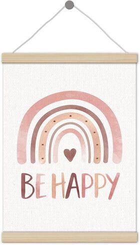 Boho Rainbow Classroom Decor Poster Hanger Frame 12x16 Inch, Boho Room Decor Girl Boy, Be Happy Inspirational Wall Art Decor for Girls Boys Bedroom Playroom Classroom in Saudi Arabia