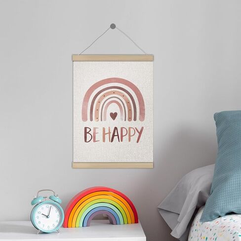 Boho Rainbow Classroom Decor Poster Hanger Frame 12x16 Inch, Boho Room Decor Girl Boy, Be Happy Inspirational Wall Art Decor for Girls Boys Bedroom Playroom Classroom in Saudi Arabia