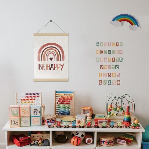 Boho Rainbow Classroom Decor Poster Hanger Frame 12x16 Inch, Boho Room Decor Girl Boy, Be Happy Inspirational Wall Art Decor for Girls Boys Bedroom Playroom Classroom in Saudi Arabia