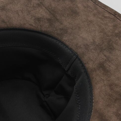 Classic Wide Brim Western Cowboy Hat Unisex Jazz Hat with Head Belt PU Leather Outdoor Riding Brown in Saudi Arabia