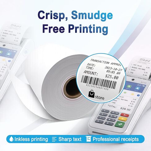 Pax Thermal Receipt Paper Rolls (20 Rolls) for Pax POS & Terminal Printers – Credit Card Machine Receipt Paper Compatible with A920 A910 A930 S920 A800, BPA Free in Kuwait