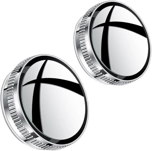 Car Rearview Sucker Mirrors 360 Blind Spot Mirror Adjustable Round Frame Wide-angle Rearview Auxiliary Convex Mirror(Silver 2pcs) in Saudi Arabia