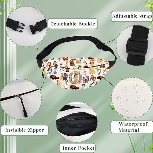 BWWKTOP Princess Waist Bag Beauty Fans Gift Cursed Prince Fanny Pack Fairy Tales Merch (Bea Princess-WB) in Saudi Arabia