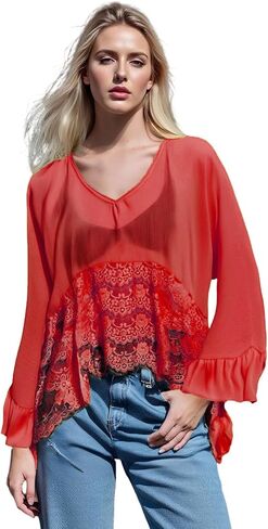 Women's Y2k Lightweight Poncho Top Sheer See Through Shawl Shrug Top Sexy Chiffon Mesh Cape Cover Ups Flowy Shirt in Saudi Arabia