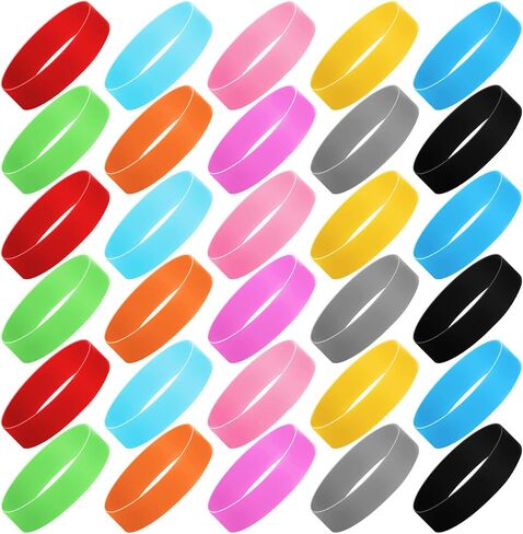 30 Pack 3 Inch Silicone Rubber Bands, Wide Rubber Bands Elastic Band Assorted Colors Wrapping Band Office Supplies for Books Wallet Card Jars Pen Wrapping Cord Packing Gift in Saudi Arabia