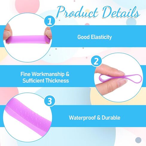 30 Pack 3 Inch Silicone Rubber Bands, Wide Rubber Bands Elastic Band Assorted Colors Wrapping Band Office Supplies for Books Wallet Card Jars Pen Wrapping Cord Packing Gift in Saudi Arabia