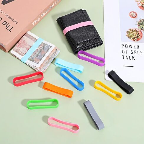 30 Pack 3 Inch Silicone Rubber Bands, Wide Rubber Bands Elastic Band Assorted Colors Wrapping Band Office Supplies for Books Wallet Card Jars Pen Wrapping Cord Packing Gift in Saudi Arabia
