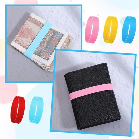 30 Pack 3 Inch Silicone Rubber Bands, Wide Rubber Bands Elastic Band Assorted Colors Wrapping Band Office Supplies for Books Wallet Card Jars Pen Wrapping Cord Packing Gift in Saudi Arabia