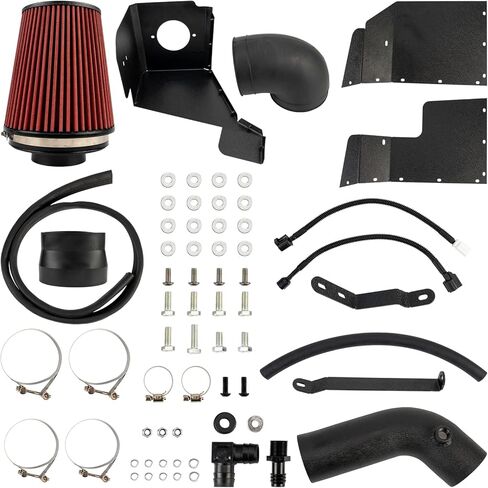 PHILTOP 3.5" Cold Air Intake Kit System + Heat Shield Compatible with Dodge for 2009-2018 Ram 1500 5.7L, 2019-2024 Ram 1500 Classic 5.7L, High Performance, Red in Saudi Arabia