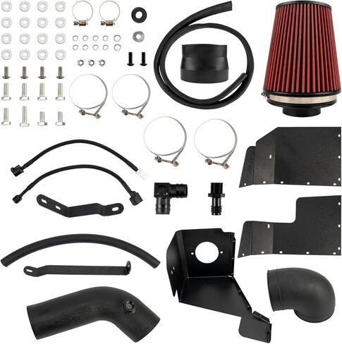 PHILTOP 3.5" Cold Air Intake Kit System + Heat Shield Compatible with Dodge for 2009-2018 Ram 1500 5.7L, 2019-2024 Ram 1500 Classic 5.7L, High Performance, Red in Saudi Arabia