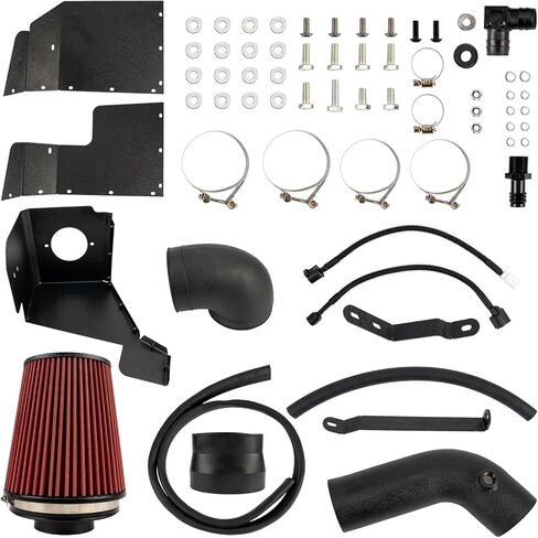 PHILTOP 3.5" Cold Air Intake Kit System + Heat Shield Compatible with Dodge for 2009-2018 Ram 1500 5.7L, 2019-2024 Ram 1500 Classic 5.7L, High Performance, Red in Saudi Arabia