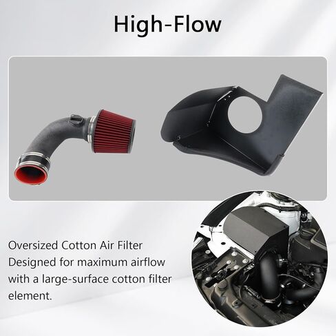 طقم مدخل هواء بارد متوافق مع 2016-2018 BMW 120i 125i 220i 230i 320i 420i 430i B48 2.0T Shield نظام سحب الهواء البارد in Kuwait