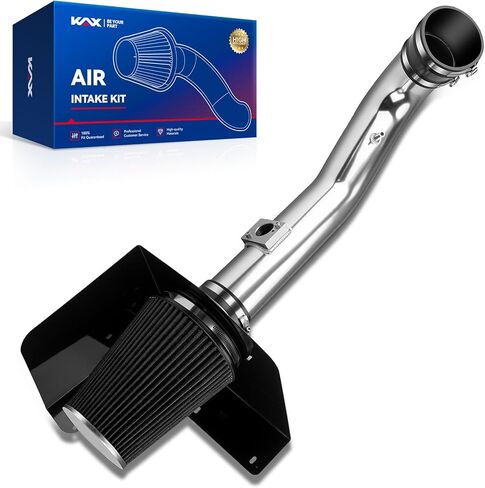 KAX 3.5"Cold Air Intake Kit System + Heat Shield Compatible with 2009-2014 Silverado Sierra Tahoe V8 4.8L 5.3L 6.0L 6.2L, High Performance,Black in Saudi Arabia