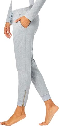 Lilly Pulitzer Women's 27" Evia Shimmer Terry Pant in Heathered Seaside Grey Metallic (Size M) in Saudi Arabia