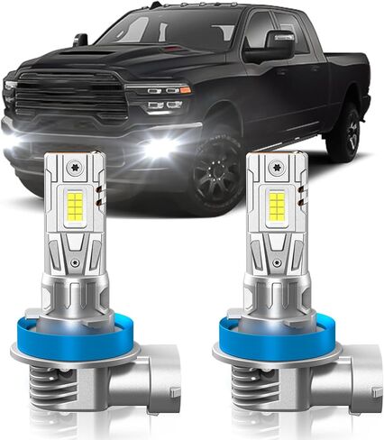 Fit for Dodge Ram 1500 2500 3500 2019-2025 Fog Light Bulbs or DRL, 6000K Cool White 700% Brightness, Real 1:1 Size Plug and Play, Pack of 2 in Kuwait
