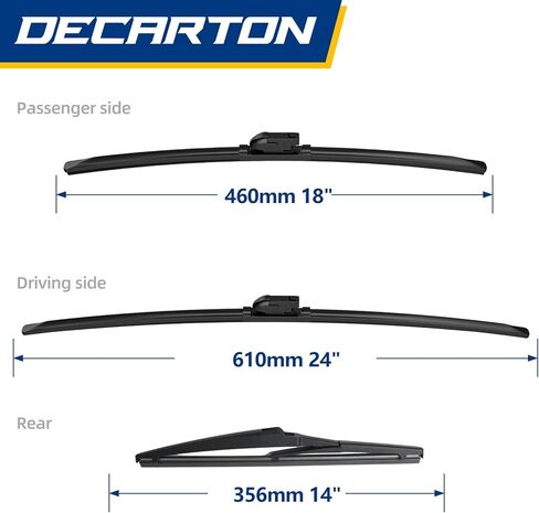 3-Piece Wiper Blades for Mazda CX-5 2017 2018 2019 2020 2021 2022 2023 2024 2025 Replacement for All-Season Front and Rear Original Equipment Windshield Wipers Set​ in Saudi Arabia