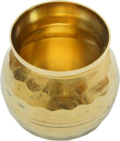 Small Brass Kalash Lota Pot Utensil Drinkware for Pooja Kit for Indian Traditional Pooja Decoration Purpose Gudi padwa Temple Home Pure Vessel Lota Kalash Return Gifts(Size:-2"x2.5"x2")(Golden) in Saudi Arabia