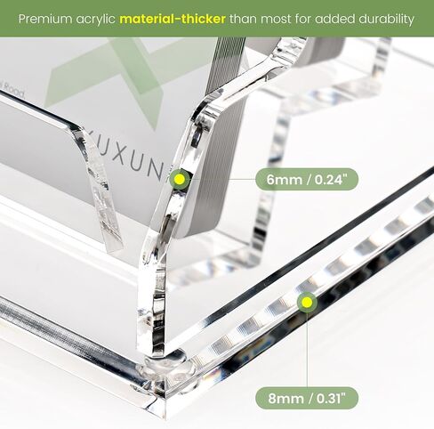 YUXUN Business Card Holder for Desk, Acrylic Business Card Display Stand with 6 Slot, Office Desk Accessories for Man &Woman,300 Cards Capcity, Clear in Saudi Arabia