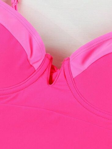 Womens Push Up High Cut Casual Swimsuit Monokini Sexy V-Neck Patchwork One-Piece Swimwear for Beach Vacation 2026 in Saudi Arabia