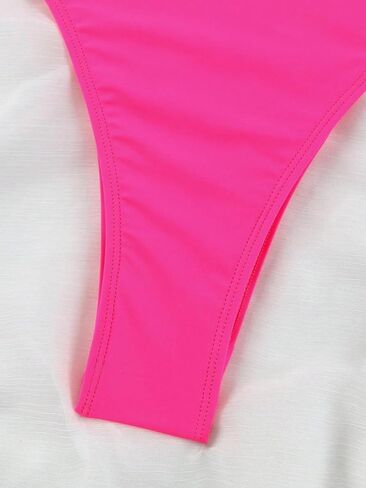 Womens Push Up High Cut Casual Swimsuit Monokini Sexy V-Neck Patchwork One-Piece Swimwear for Beach Vacation 2026 in Saudi Arabia