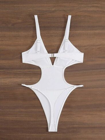 Womens Backless High Cut Sexy Monokini Swimsuit Deep V-Neck Hollow One-Piece Bathing Suit for Beach & Vacation 2026 in Saudi Arabia