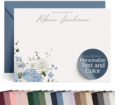 Personalized Stationery Note Cards with Envelopes, Custom Note Cards, Personalized Thank You Cards with Envelopes, Personalized Cards Handmade Note Cards & Greeting Cards - Minimalist Flat in Saudi Arabia