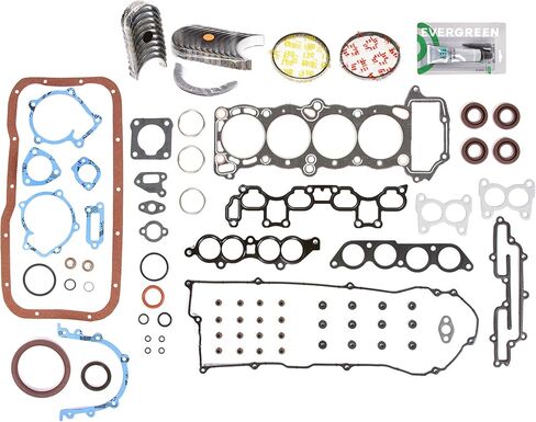 Evergreen SA-9761228148-2 Full Gasket Set Bearings Rings Compatible With/For 95-99 Nissan 200SX Sentra 1.6 DOHC GA16DE in Saudi Arabia