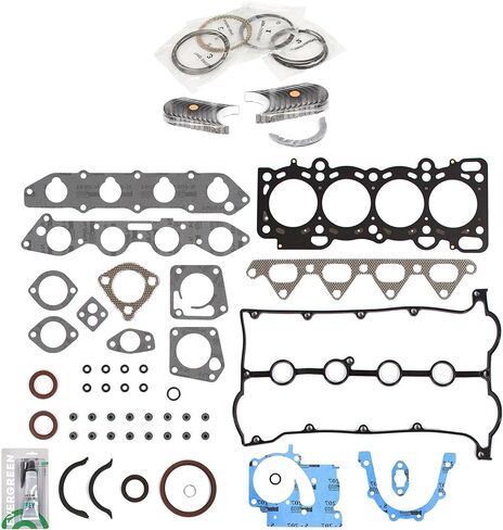 Evergreen SA-3129800523-5 مجموعة حشية كاملة محامل حلقات متوافقة مع/لـ 98-01 Kia Sephia 1.8L DOHC T8 in Saudi Arabia