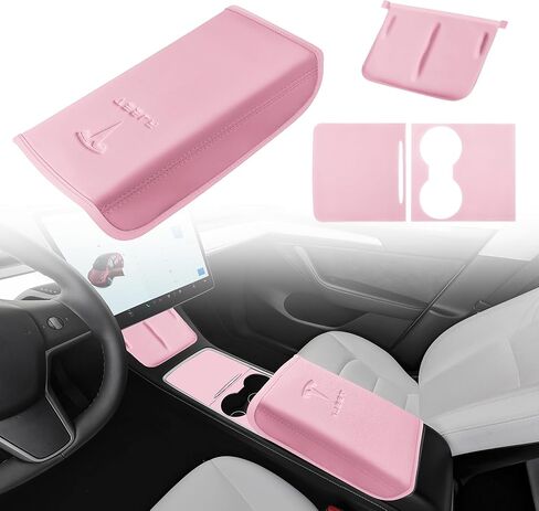 غطاء وحدة التحكم المركزية 3 قطع مصمم لطراز Tesla 3/Y 2021-2025 (ليس للطراز 3 Highland/Model Y Juniper)، ملحقات وحدة التحكم المركزية للطراز 3/Y الداخلي وردي فاتح in Kuwait