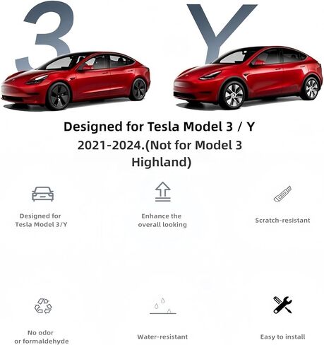 غطاء وحدة التحكم المركزية 3 قطع مصمم لطراز Tesla 3/Y 2021-2025 (ليس للطراز 3 Highland/Model Y Juniper)، ملحقات وحدة التحكم المركزية للطراز 3/Y الداخلي وردي فاتح in Kuwait