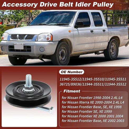 11945-3S512 محرك حزام بكرة المهمل لنيسان فرونتير 1998-2004 2.4L L4 لنيسان Xterra XE 2000 2001 2002 2003 2004 بكرة شداد حزام اعوج 119453S510/119453S511 in Saudi Arabia