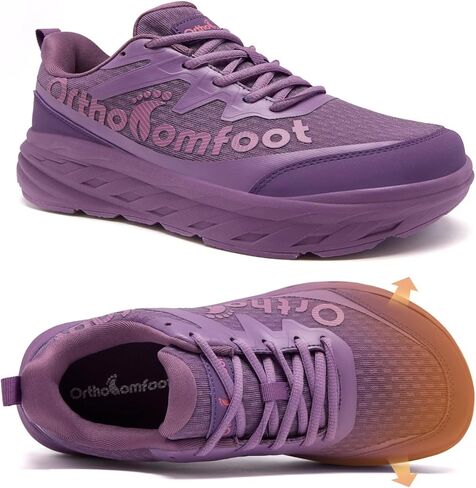 Women's Orthopedic Diabetic Wide Running Shoes: Comfortable Casual Arch Support Plantar Fasciitis Orthotic Sneakers, High Arch Swollen Work Tennis Sports Shoes for Foot and Heel Pain Relief in Kuwait