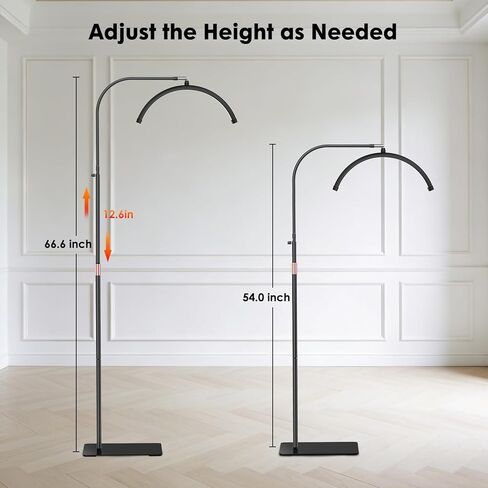 ضوء الرموش لتمديد الرموش، ضوء نصف القمر مع صينية الأدوات، مكبر 2X، حامل هاتف لفن الأظافر، فن الوشم، العناية بالبشرة، مصباح تجميلي للأرضية مع تعديل اللون والسطوع in Kuwait