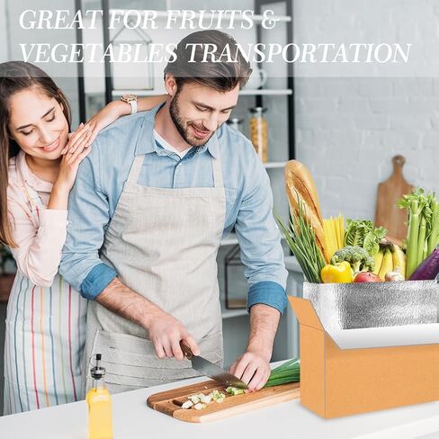 2 Pack Thermal Insulated Shipping Boxes with Aluminum Foil Liner for Frozen Food, Cold Pack & Dry Ice Shipping, 12"x5.5"x7.5" Mailing Boxes for Moving Hot Frozen Food in Kuwait