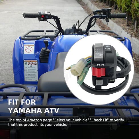 M MATI التحكم في المقود الأيسر لبدء تشغيل المحرك وإيقاف تشغيل المصباح الأمامي لـ Yamaha Moto-4 200 YFM200D 1986-1989 Timberwolf 250 2WD YFB250 1992-1993 2VY-83973-01-00 in Saudi Arabia