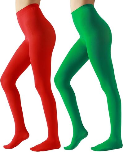 2 Pairs Women's Black Opaque Tights 80D Solid Colored Opaque Microfiber Control Top Pantyhose for Women in Saudi Arabia