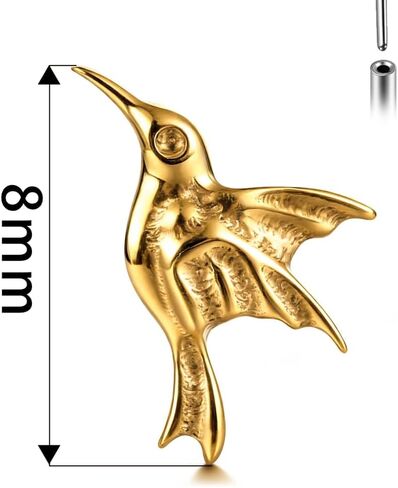 16G ASTM F136 Titanium Threadless/Threaded Studs Crystal with bird Tops for Conch,Tragus,Helix,Lobe Come With 6mm/8mm Lengths Post Flatback earring nose Jewelry in Saudi Arabia