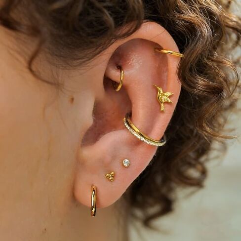 16G ASTM F136 Titanium Threadless/Threaded Studs Crystal with bird Tops for Conch,Tragus,Helix,Lobe Come With 6mm/8mm Lengths Post Flatback earring nose Jewelry in Saudi Arabia