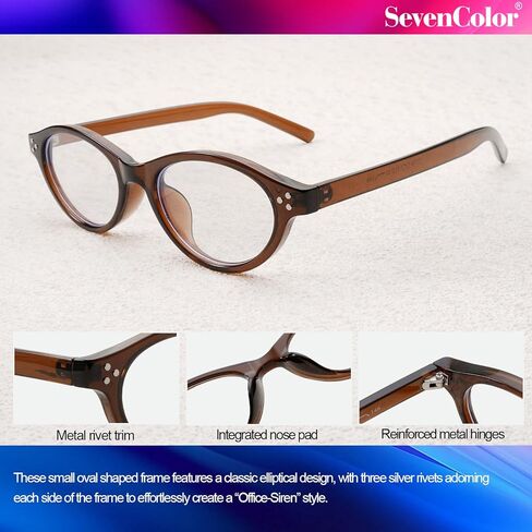 نظارات بيضاوية عصرية من SeverColor للنساء والرجال، نظارات كلاسيكية صغيرة زرقاء اللون تحجب الضوء 90 ثانية in Kuwait