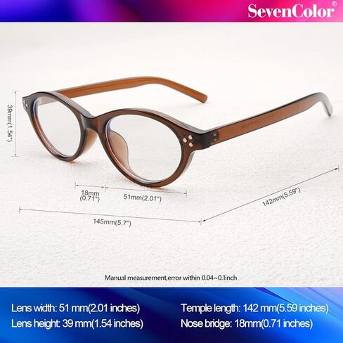 نظارات بيضاوية عصرية من SeverColor للنساء والرجال، نظارات كلاسيكية صغيرة زرقاء اللون تحجب الضوء 90 ثانية in Kuwait