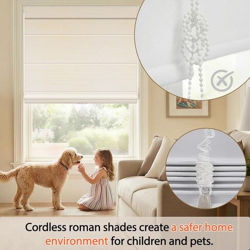 artpuch لا حفر ظلال رومانية لاسلكية للنوافذ، ظلال نافذة التعتيم مع حماية من الأشعة فوق البنفسجية، ستائر النوافذ الرومانية الخصوصية لغرفة النوم غرفة المعيشة مكتب المنزل الداخلي، 34 "ث × 64" ح، البيج in Kuwait