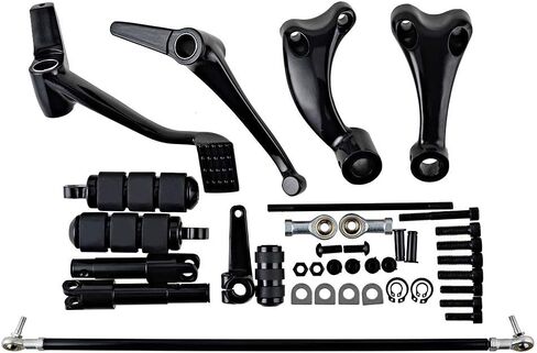 Bundle Black Forward Controls Kit + 1" Hand Grips Handlebar Switch Clutch Lever Brake Master Cylinder Compatible with 2004-2012 Harley Sportster XL 883 1200 in Saudi Arabia