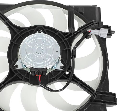 مجموعة مروحة التبريد متوافقة مع 2008-2014 لسوبارو لـ Impreza 2.5L 2013-2014 لسوبارو لـ WRX 2.5L، مروحة مشعاع باللونين الأبيض والأسود مناسبة مباشرة للاستبدال لمروحة تبريد المحرك in Saudi Arabia