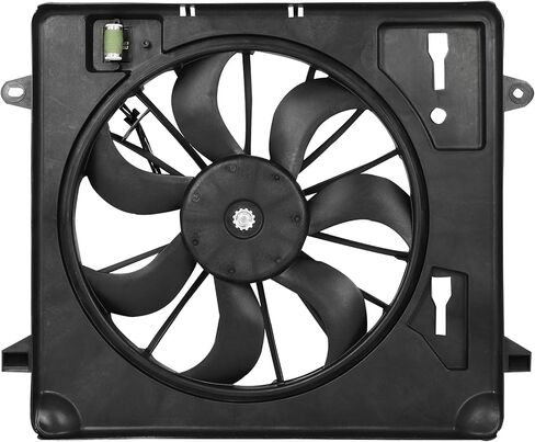 Radiator Cooling Fan Assembly Compatible with 2007-2011 for Jeep for Wrangler 3.8L, Black Radiator Fan Direct Fit Replacement for Engine Cooling Fan in Saudi Arabia